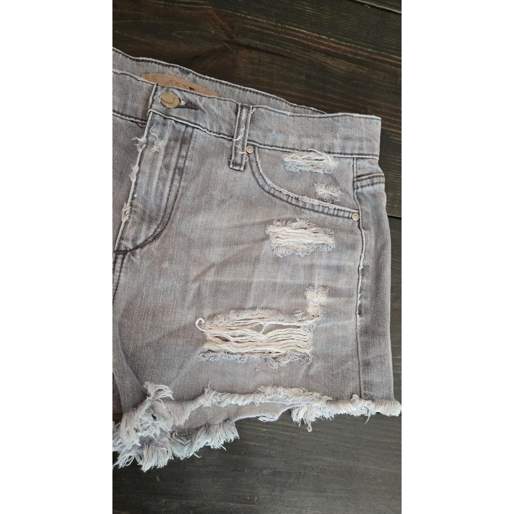 Retro Y2K Joe's Jeans Gabrielle Distressed Grey Jeans Cut Off Shorts Size 28 - Picture 5 of 11